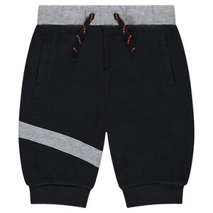 Bermuda en molleton fantaisie à taille élastiquée 