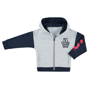 Gilet à capuche en molleton avec textes printés 