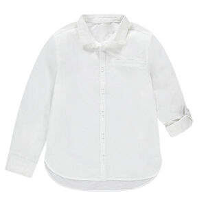 Junior - Chemise de cérémonie manches longues blanche en coton 