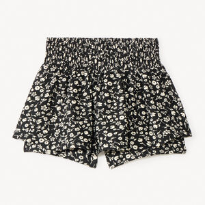 Jupe-short avec taille smockée imprimé fleuri fille 
