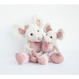Peluche Souris étoile 37cm - Rose 