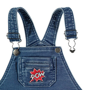 Salopette courte en jeans avec badges brodés Marvel Spiderman 