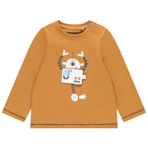 T-shirt manches longues uni print robot fantaisie 