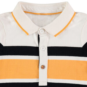 Polo manches longues avec bandes contrastées 