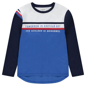 Junior - Tee-shirt manches longues en jersey avec inscriptions printées 