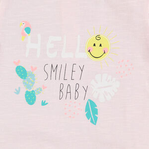 Tee-shirt en coton organique print Smiley 