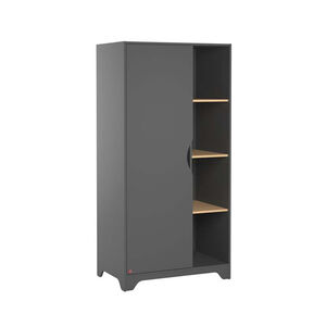 Armoire 1 porte Leaf - Graphite / Bois 
