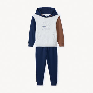 Ensemble sweat + jogging fantaisie colorblock garçon 