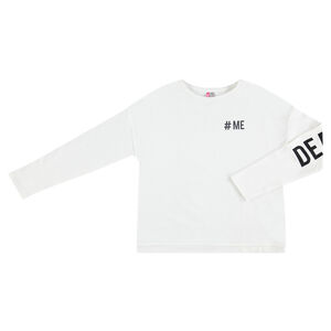 Tee-shirt manches longues en jersey avec messages printés 