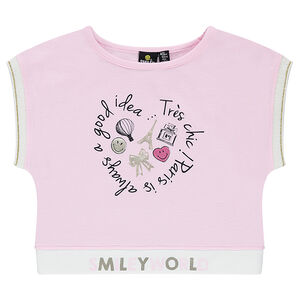 Tee-shirt court en jersey avec print Smiley 