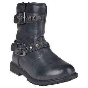Bottines grises avec boucles et rivets fantaisie 