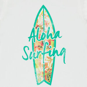 Ensemble avec tee-shirt print planche de surf et bermuda à fleurs all-over 