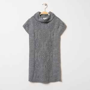 Robe sans manches en tricot à jeux de mailles 