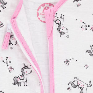 Turbulette sans manches en tétra avec licornes imprimées all-over 