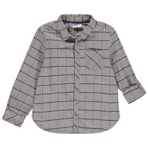 Chemise manches longues à carreaux en jacquard 