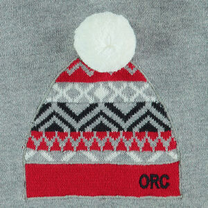 Pull sans manches en tricot avec bonnet en jacquard et pompon 