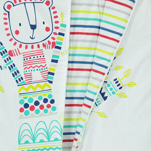 Turbulette en popeline doublée jersey avec print lion 