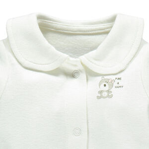 Body manches longues à col claudine en coton bio  