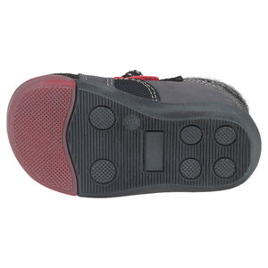 Bottillons en cuir à scratchs avec fausse fourrure 