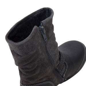 Bottines en cuir avec tige fluide et étoile en sequins 