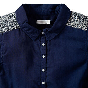 Junior - Robe chemise manches longues avec empiècements à sequins 