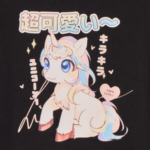 T-shirt manches longues print licorne kawaii fille 