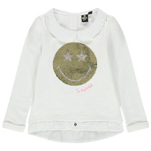 Sweat en molleton effet 2 en 1 motif Smiley en sequins magiques 