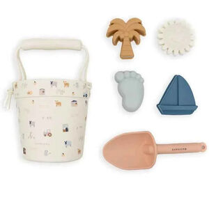 Set de plage La Ferme - Seau/pelle/4 moules 