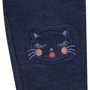 Jegging en molleton avec chats brodés 