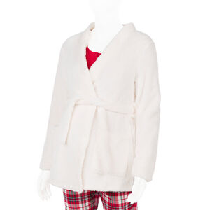 Peignoir de grossesse en sherpa avec ceinture 