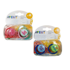 Lot de 2 sucettes à texte 6-18 mois 