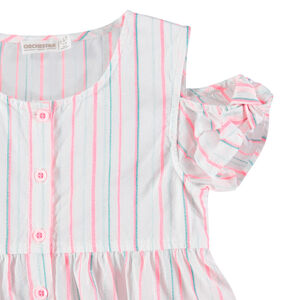 Top à épaules dénudées et rayures verticales 