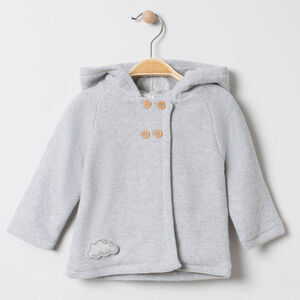 Gilet en tricot à capuche en coton doublé jersey 