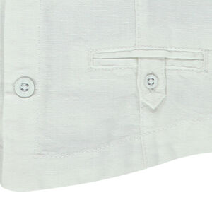 Gilet serveur en lin et coton avec poche passepoilée 