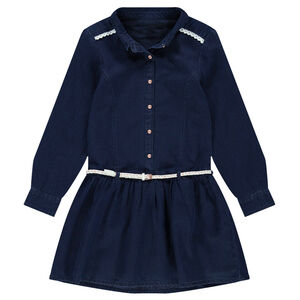 Junior - Robe en jeans manches longues avec ceinture amovible 