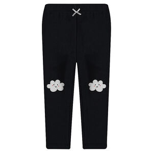 Legging en jersey avec noeud brillant cousu et nuages patchés 