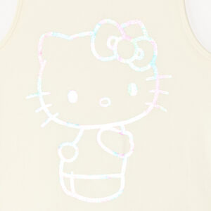 Débardeur uni print Hello Kitty iridescent fille 