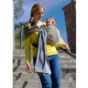 Echarpe de portage sans nœud - Chiné/Olive 