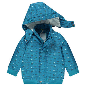 Parka imprimée all-over avec capuche amovible 