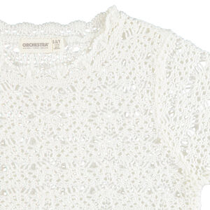 Pull en maille ajourée blanc 