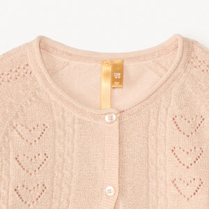 Boléro à manches longues en tricot ajouré et fil style métallisé pour bébé fille 