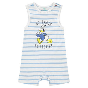 Combinaison courte rayée avec Donald Duck printé 