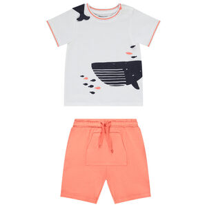 Ensemble 2 pièces en jersey print baleine pour bébé garçon 