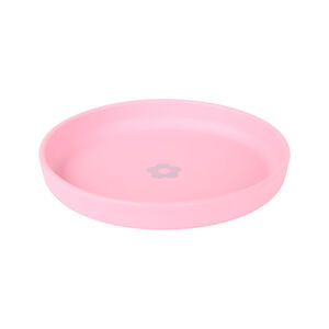 Assiette en silicone avec motif fleur et rebords relevés 