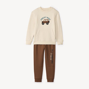 Ensemble jogging molleton patch 4x4 garçon 