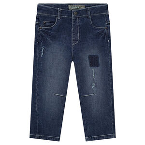 Jeans droit effet used 