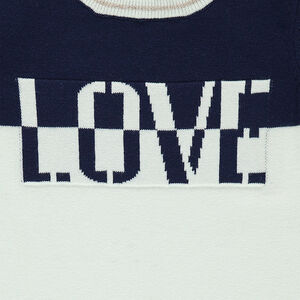 Junior - Robe manches courtes en tricot avec message en jacquard 