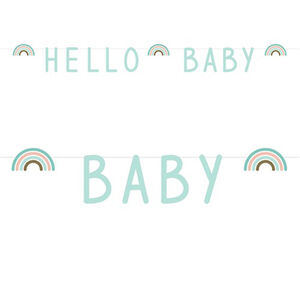 Guirlande lettres Arc-en-Ciel "Hello Baby" 2m50 