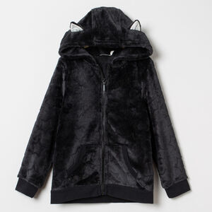 Gilet zippé en sherpa avec oreilles sur la capuche 