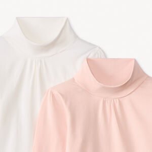 Lot de 2 sous-pulls unis à col roulé fille 